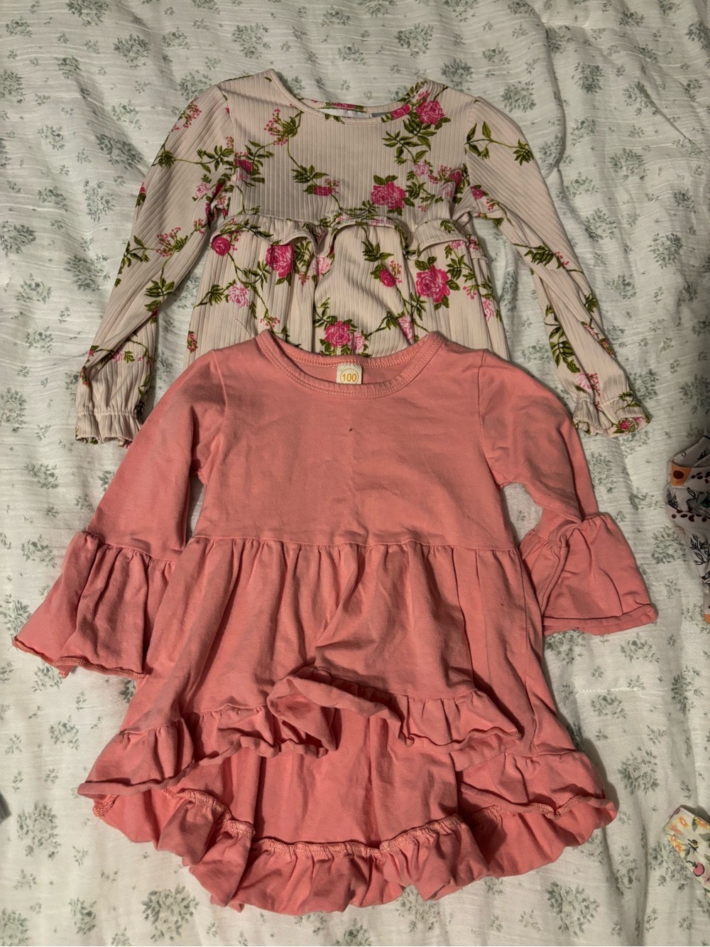 Kids Ruffle Peplum tops - Pink & Floral